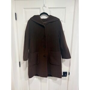 Schneiders Salzburg Wool Blend Hooded Coat Brown Classic Elegant Outerwear